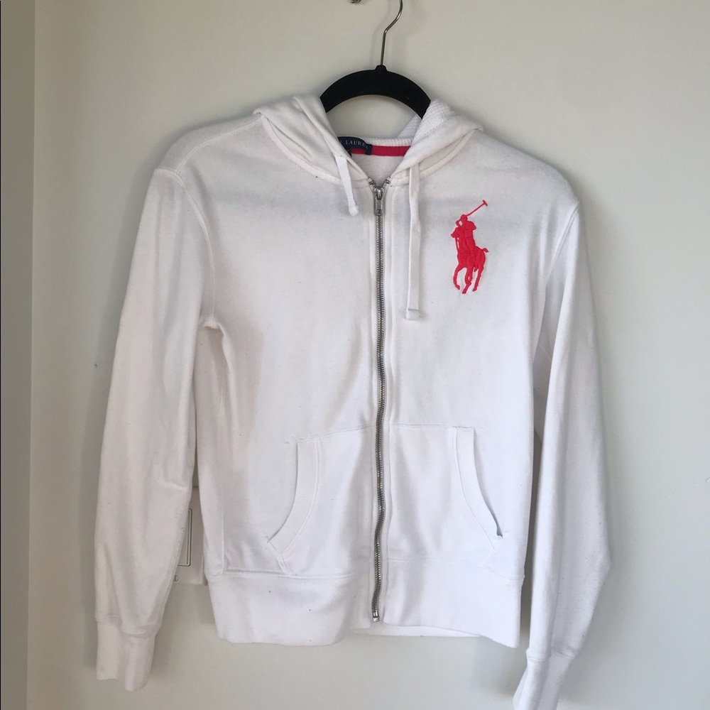 Ralph Lauren White Zip Up